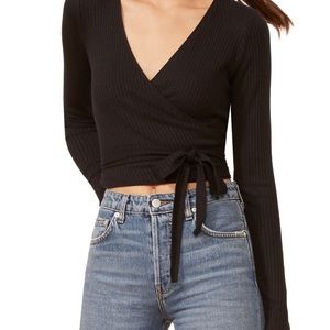 Reformation Petalo wrap top